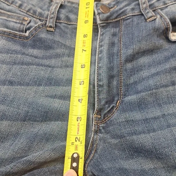 Judy Blue Dark Wash Distressed Bootcut Fit Midrise Jeans Sz 14W Flare Stretch - Picture 7 of 9